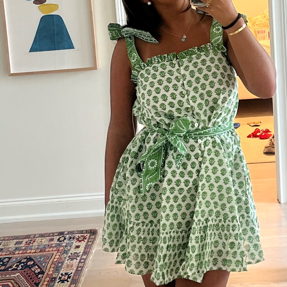 REVOLVE Green Floral Mini Dress